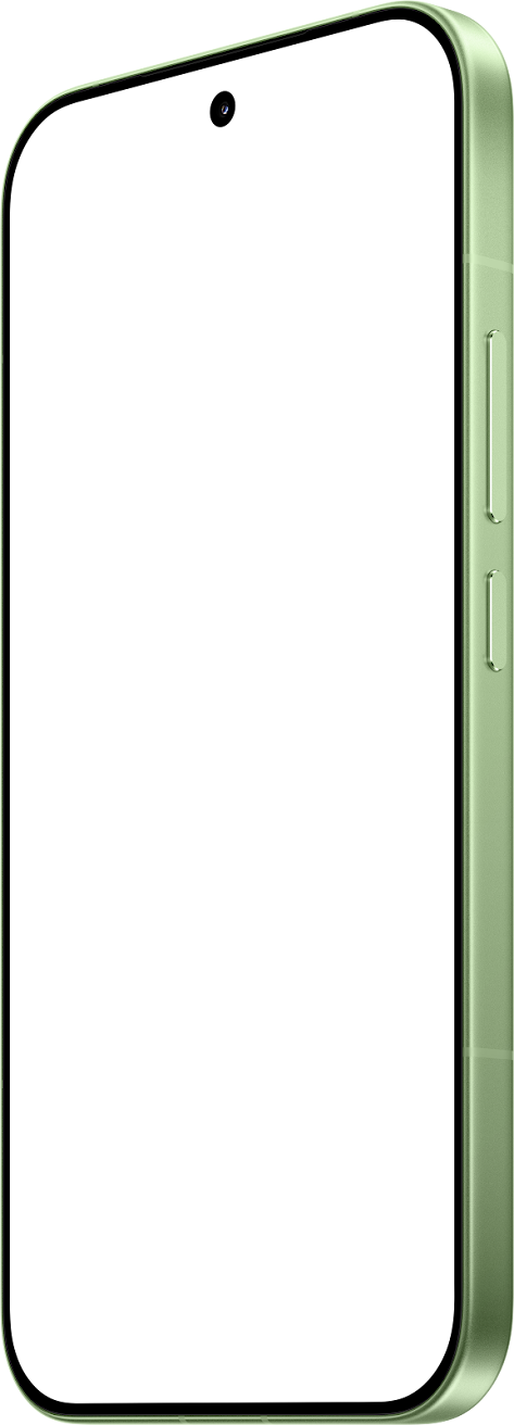 Front three-quarter view of the Aurora Green POCO F9 Pro